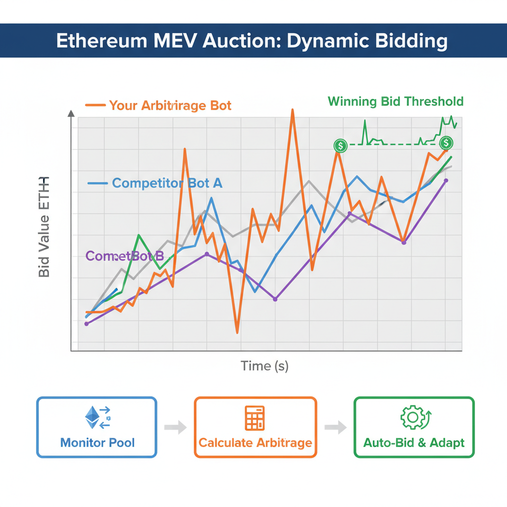 real-time dynamic bidding graph for Ethereum arbitrage in MEV auction