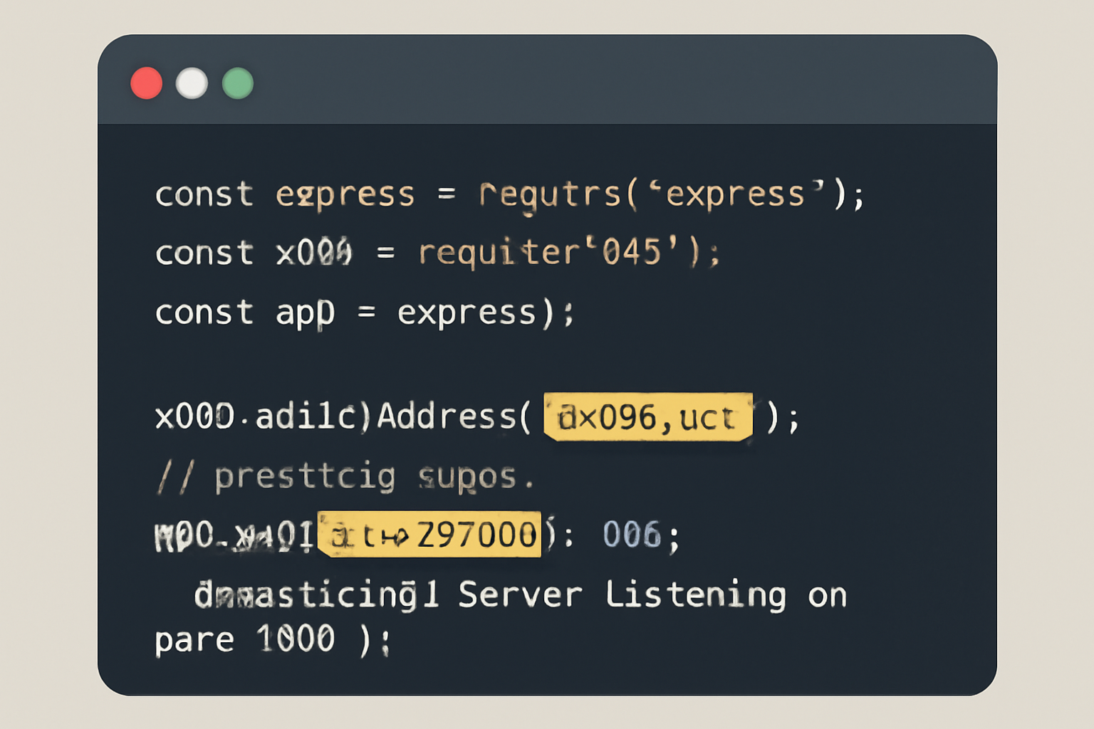 A code editor window showing Express.js code with x402 paymentMiddleware setup, highlighting wallet address and protected route
