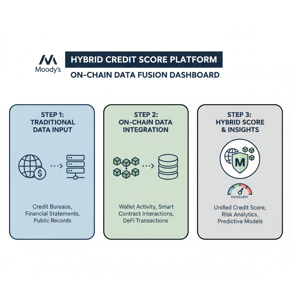 hybrid credit score platform Moody's on-chain data fusion dashboard