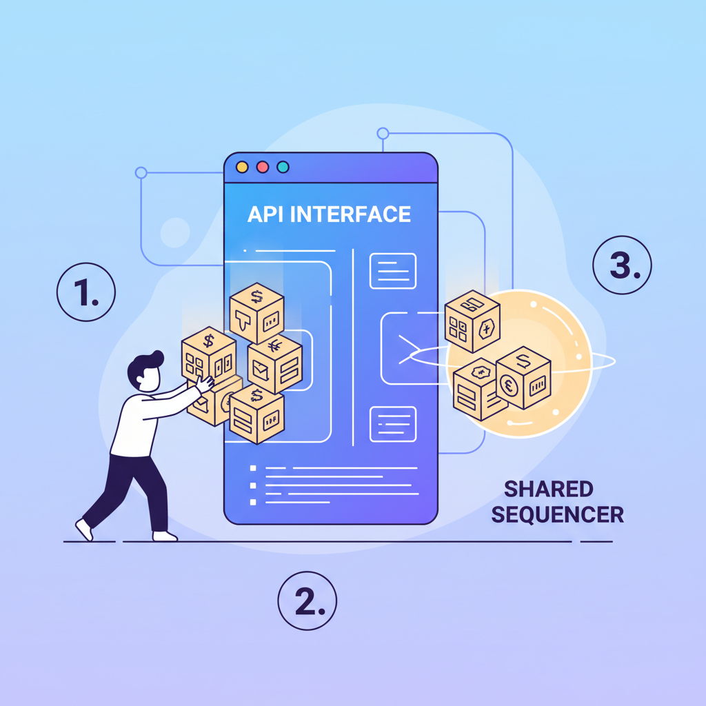 developer bundling glowing transaction packages API interface shared sequencer