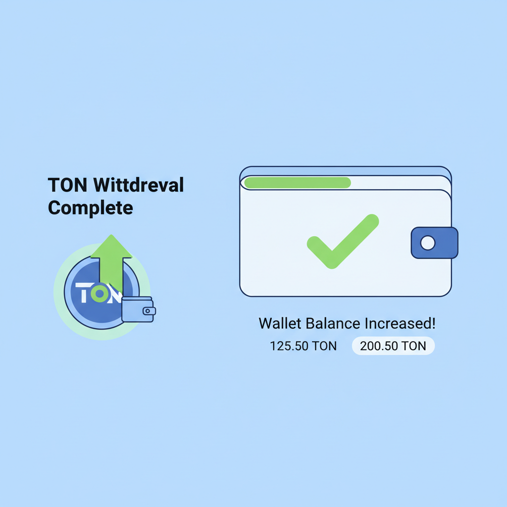 Successful TON withdrawal complete wallet balance increase