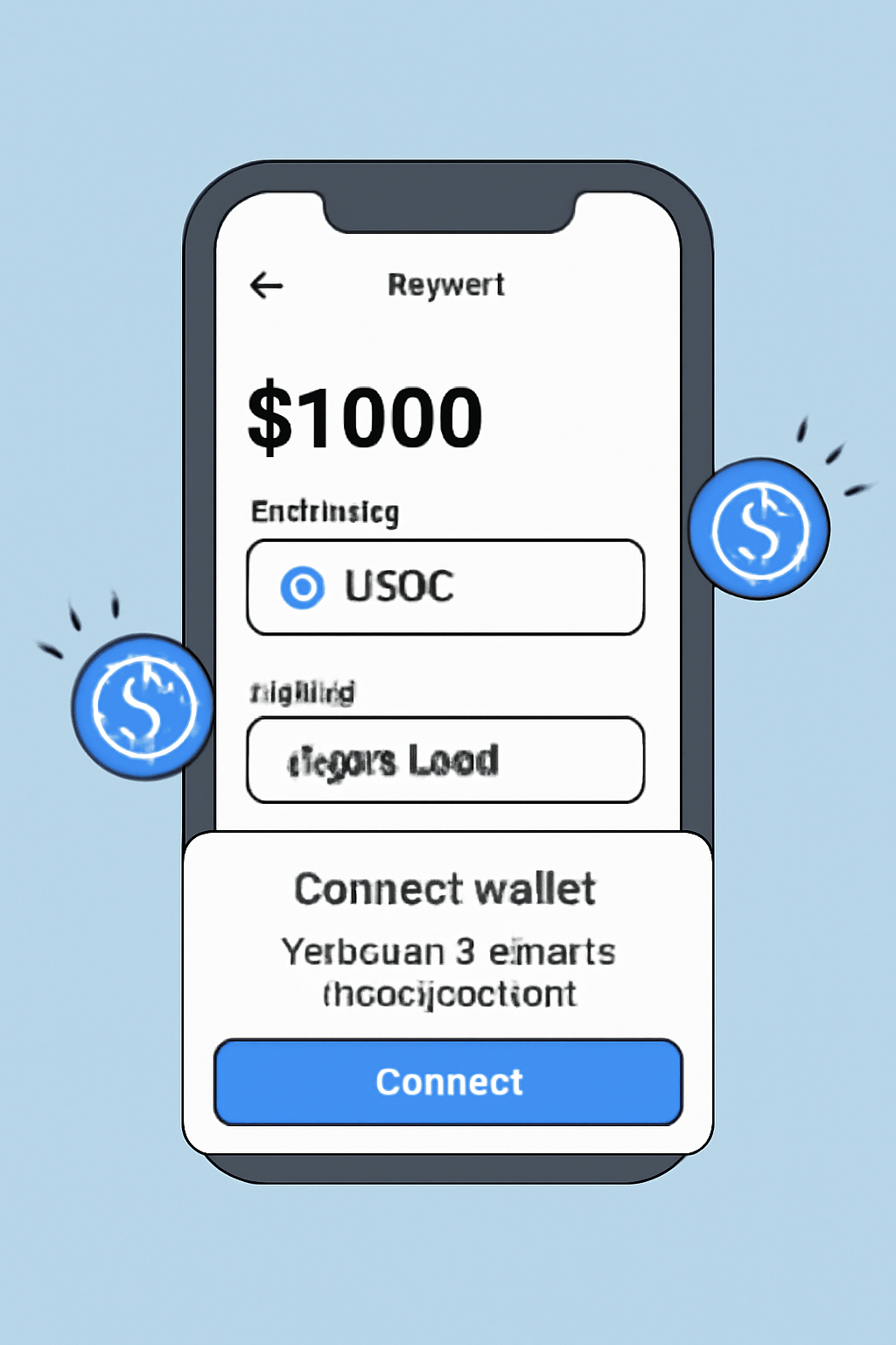 Mobile screen depositing USDC into Jupiter Lend Earn Vault, wallet connection prompt, stablecoin icons glowing