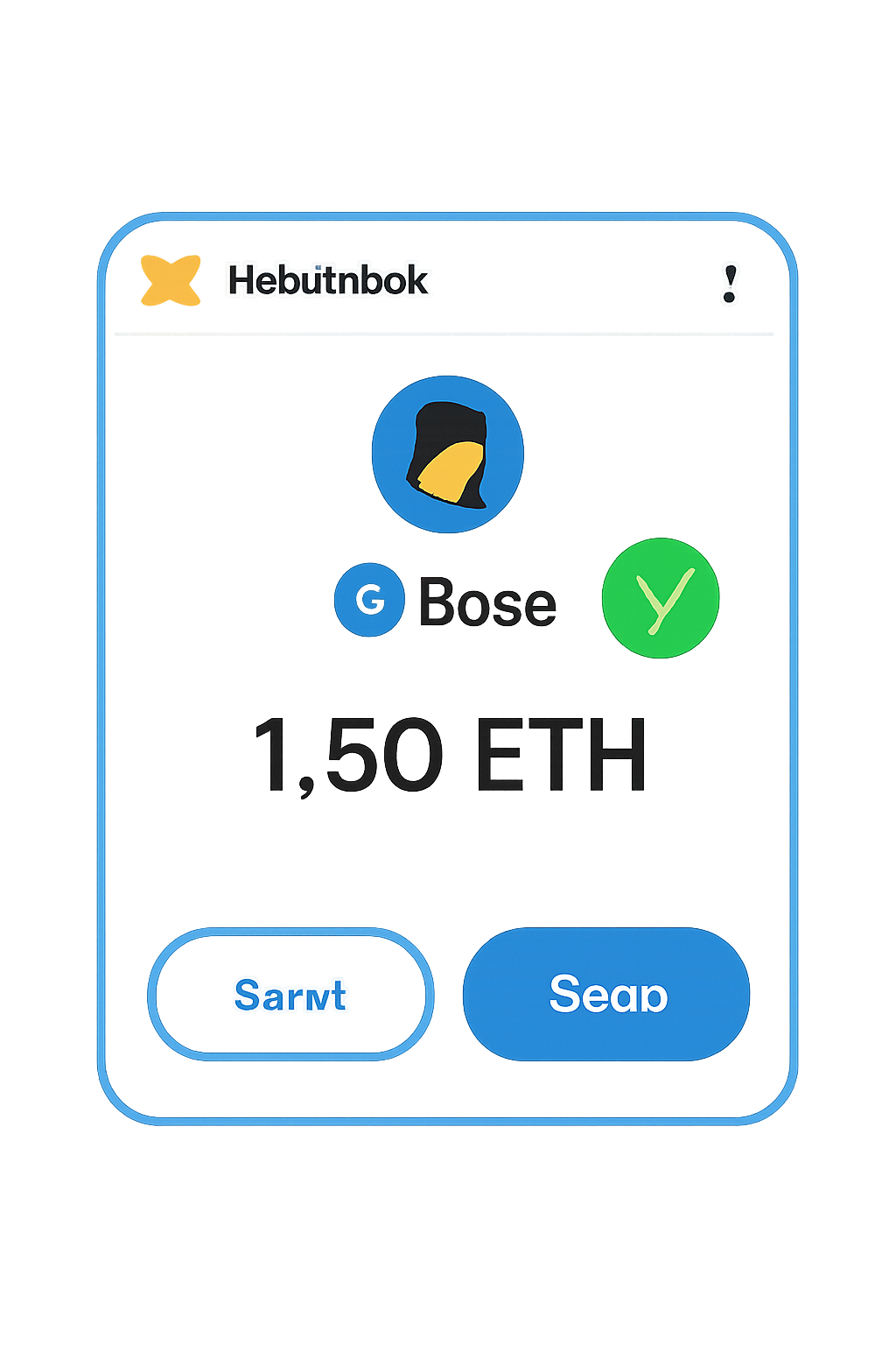 MetaMask wallet open on Base network showing updated ETH balance, with a checkmark and Base logo, digital art