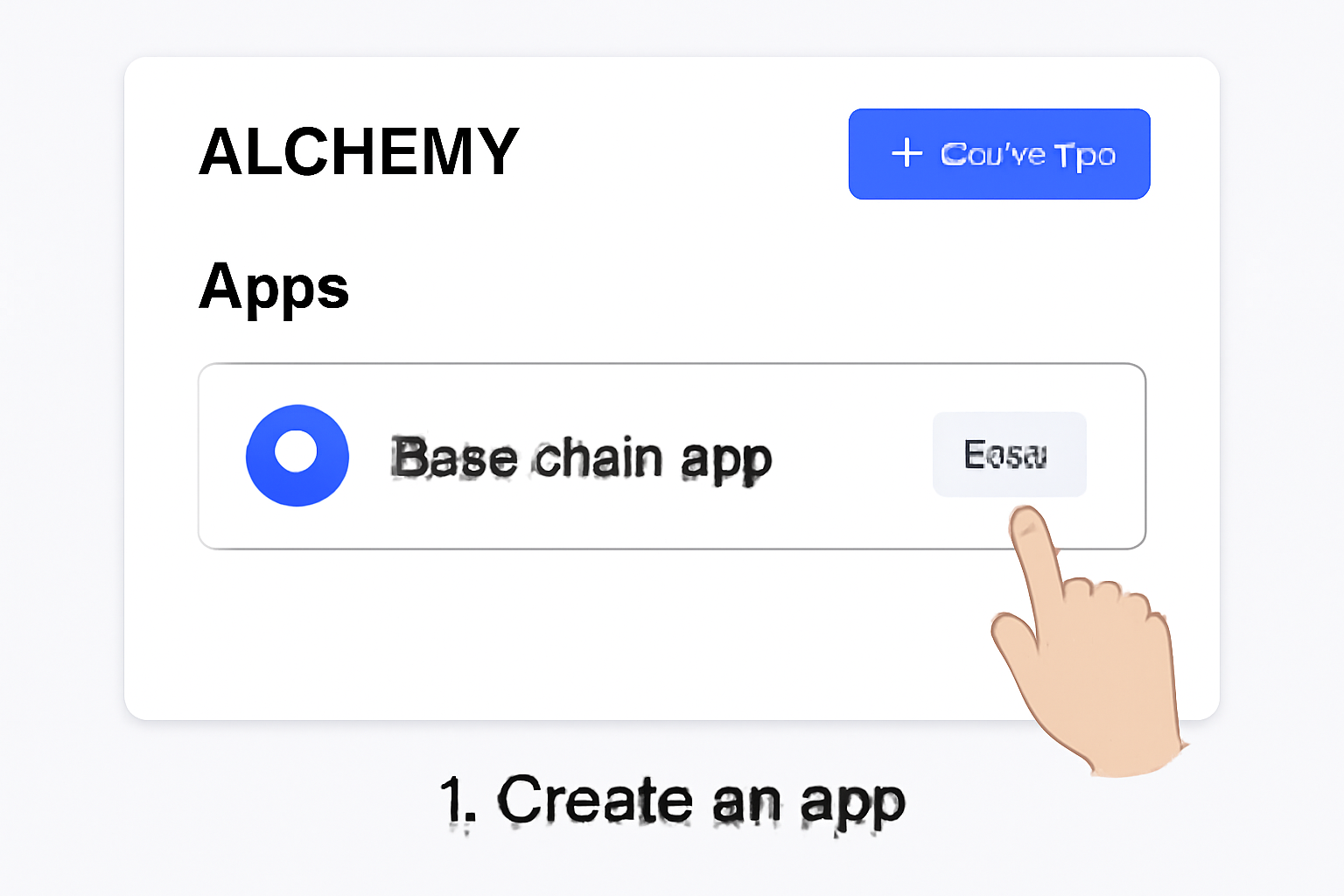 developer dashboard alchemy platform creating base chain app clean UI