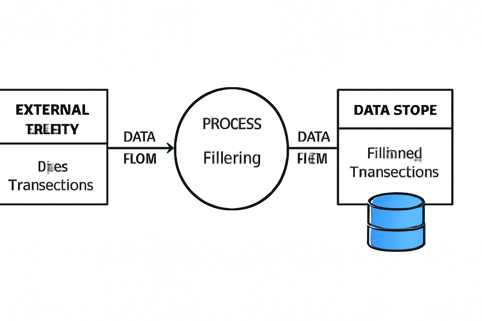 data flow diagram filtering base transactions graph visualization