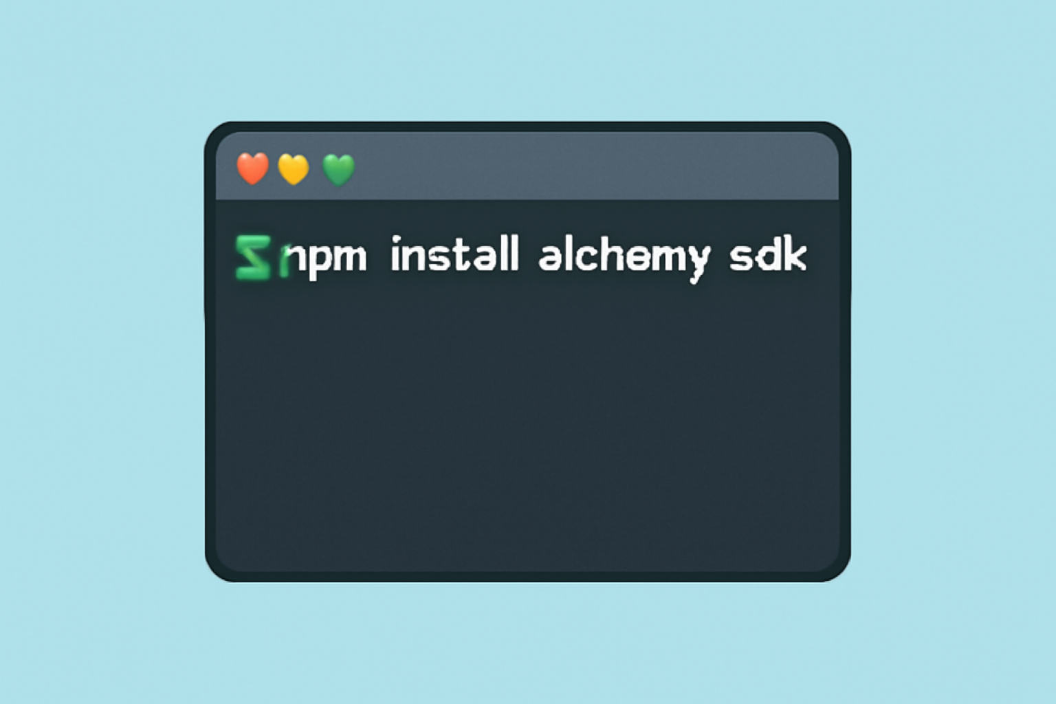 terminal installing alchemy sdk npm command line interface