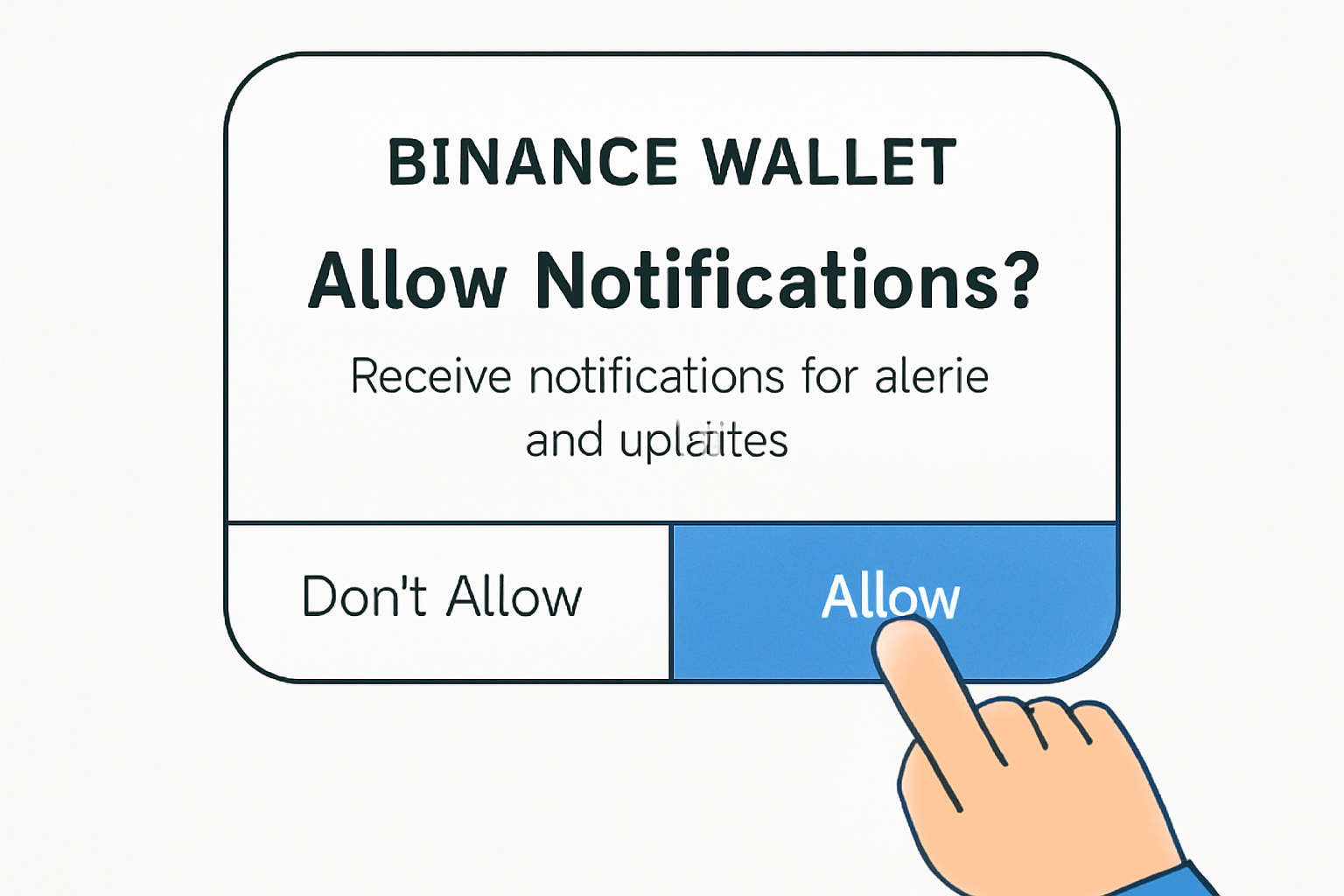 A phone system prompt asking to allow notifications for Binance Wallet, user tapping 'Allow'