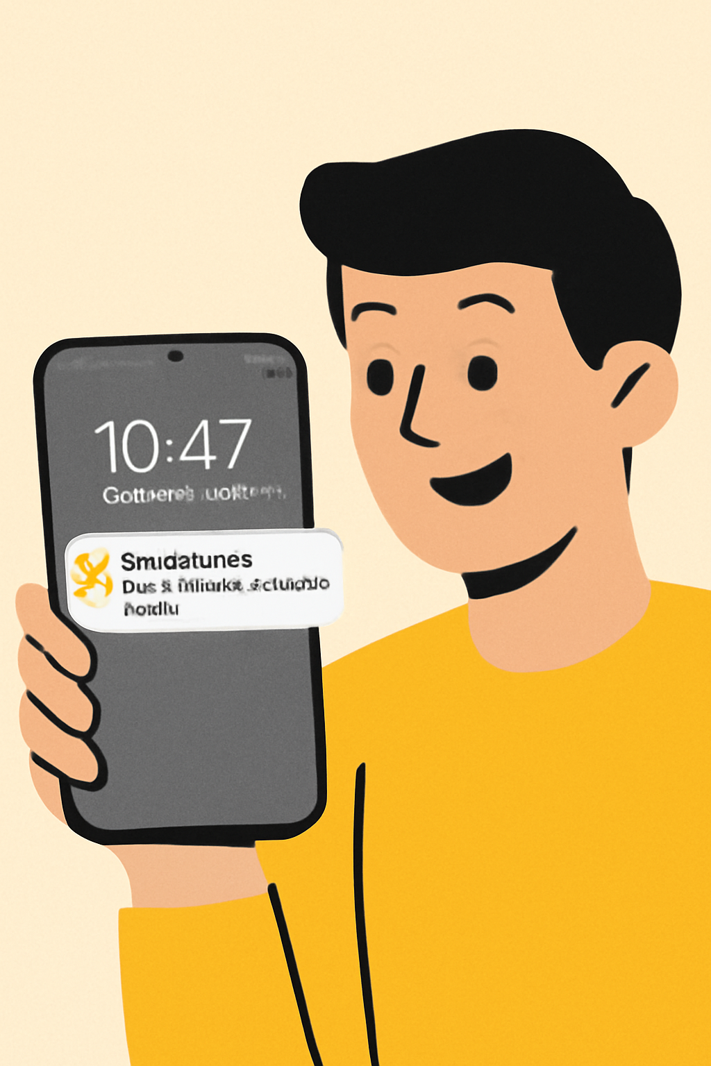 A phone lock screen showing a Binance Wallet campaign notification, excited user glancing at the screen