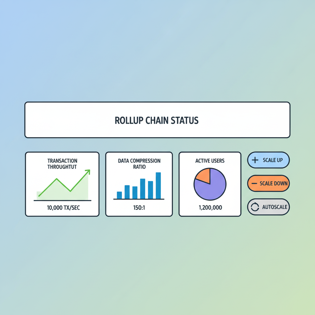 live rollup chain dashboard with metrics graphs and scale buttons