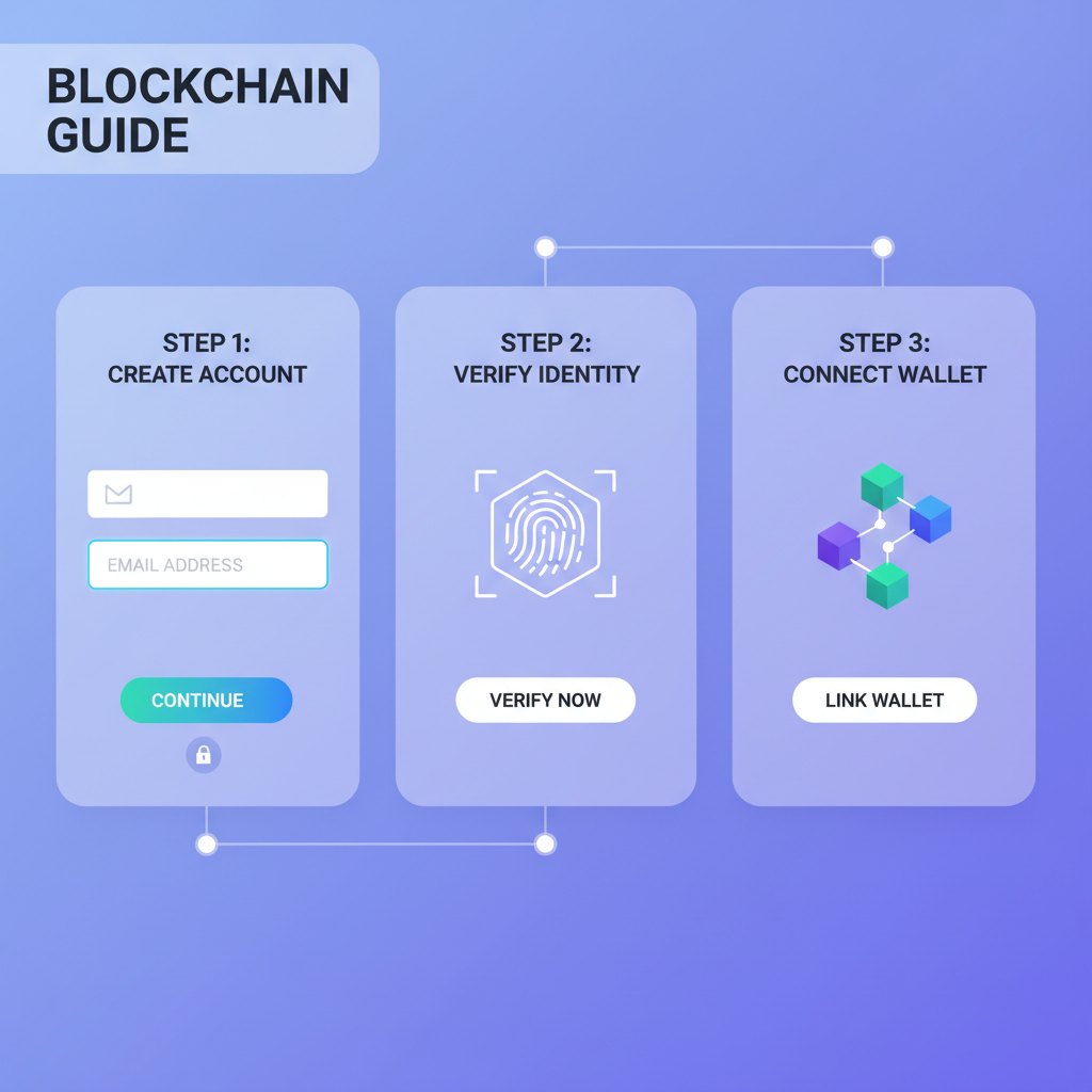 futuristic blockchain signup dashboard with email form and verify button