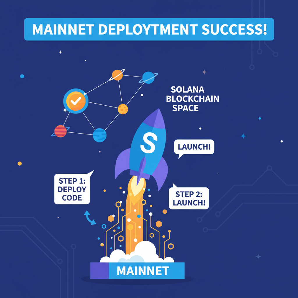 Mainnet deployment success on Solana, rocket launch to blockchain space