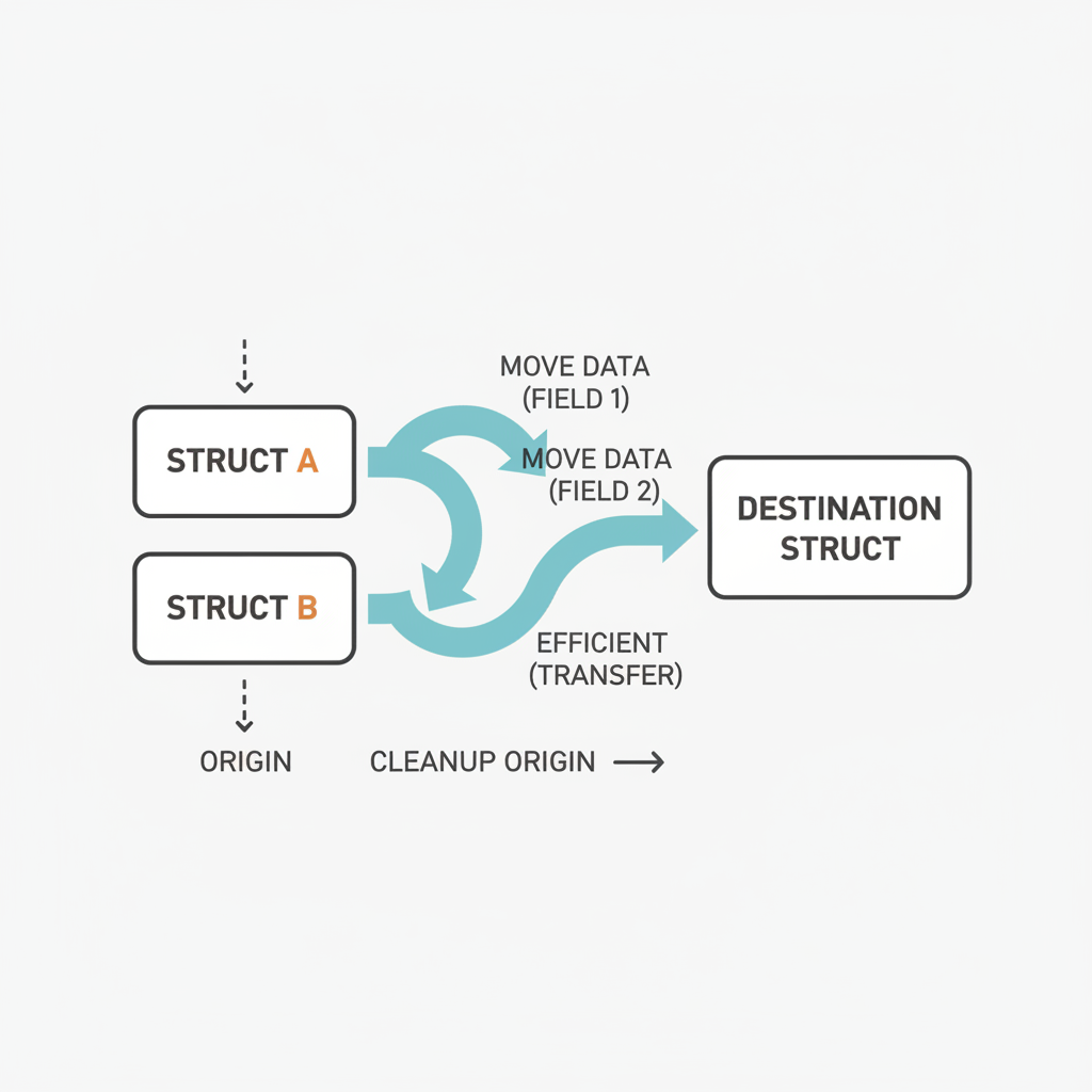 Move code structs diagram, efficient data flow arrows, minimalist design
