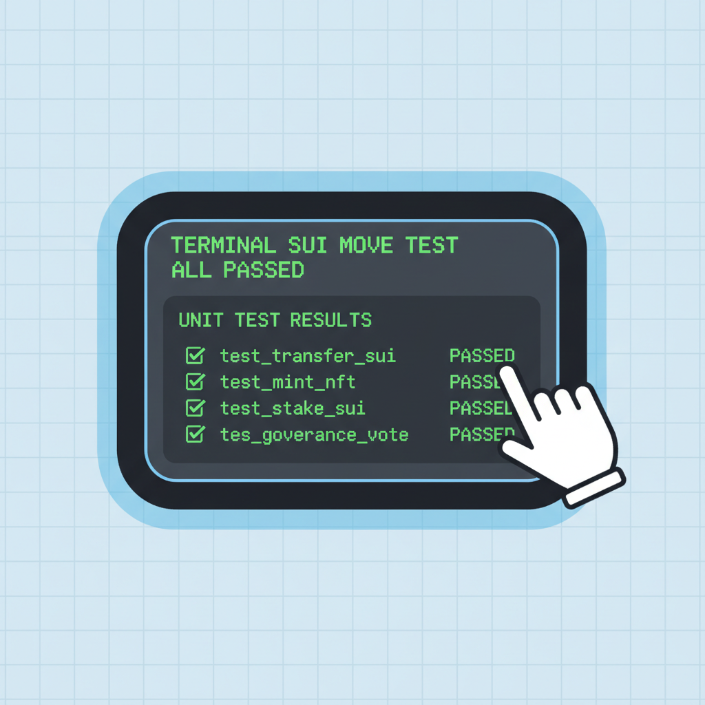terminal sui move test all passed, unit test results