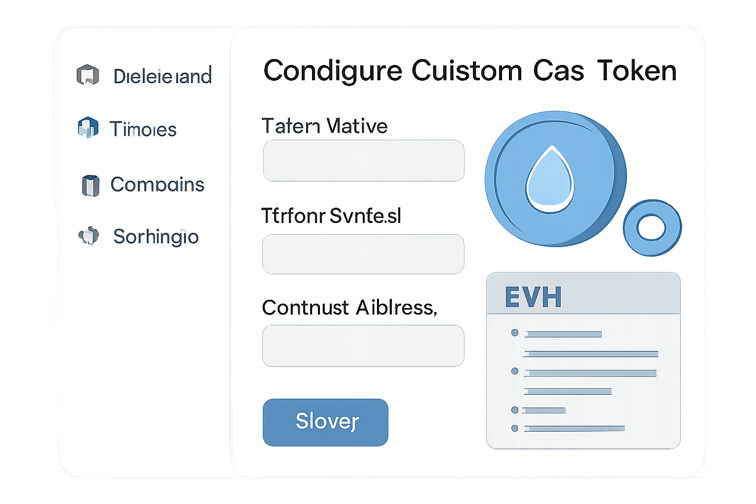configuring custom gas token in blockchain dashboard, token icons, EVM smart contract UI
