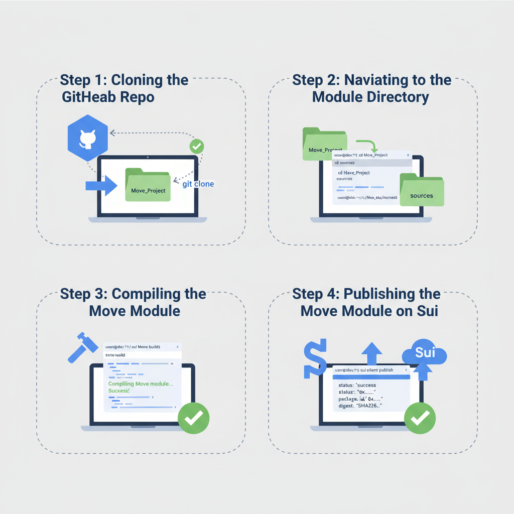Cloning GitHub repo and publishing Move module on Sui, code compiling successfully