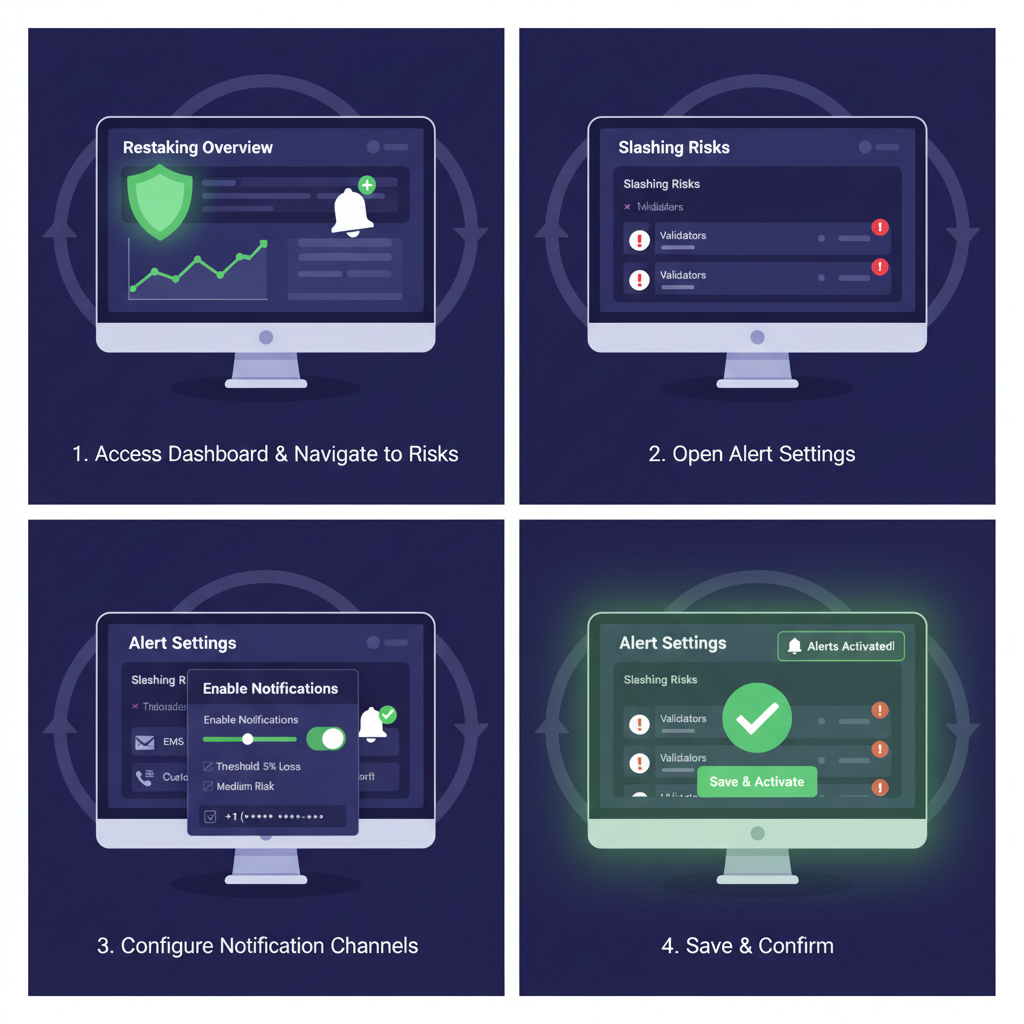 alert notification setup for slashing risks on restaking dashboard