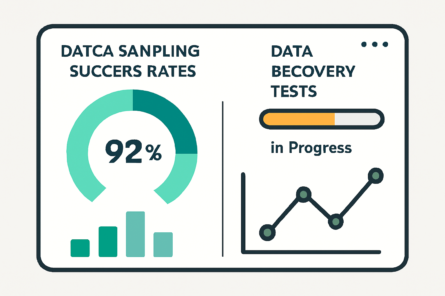 dashboard showing data sampling success rates and data recovery tests in progress