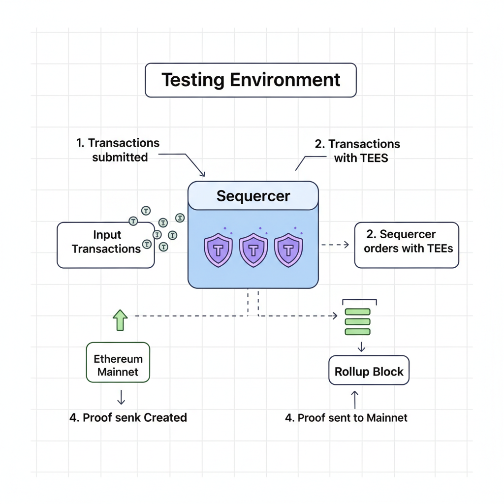 TEEs in ethereum rollup sequencer testing setup