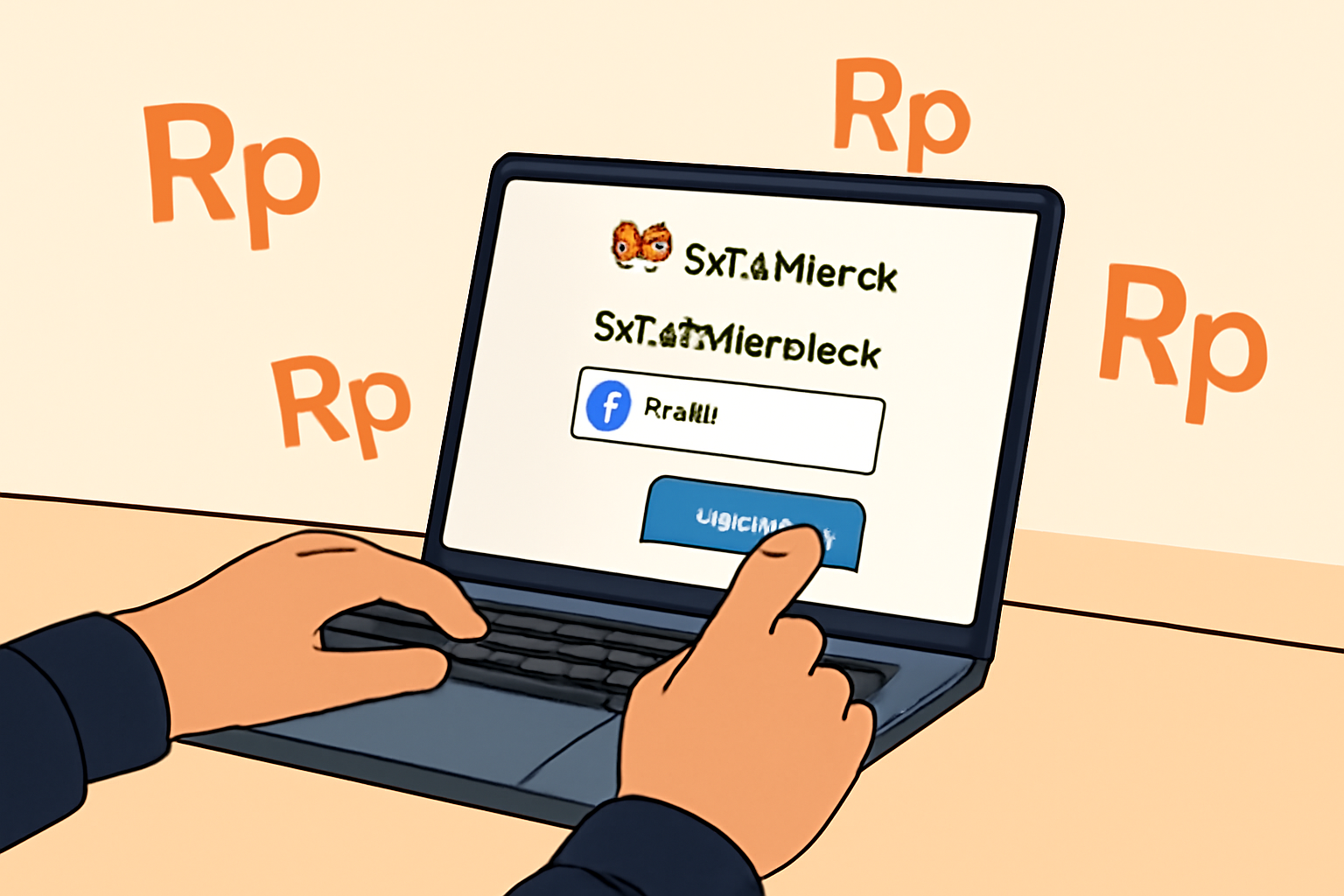 A user setting up MetaMask wallet and selecting the Base network on their laptop screen, with Indonesian Rupiah symbols in the background.