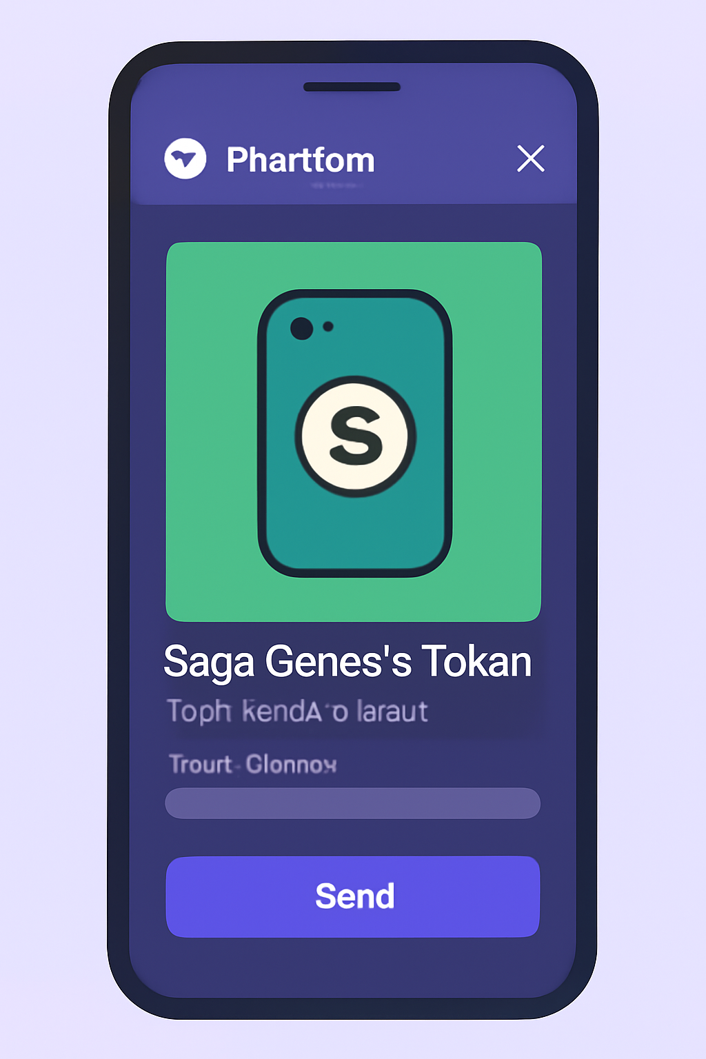 Saga phone Phantom wallet displaying Saga Genesis Token NFT details