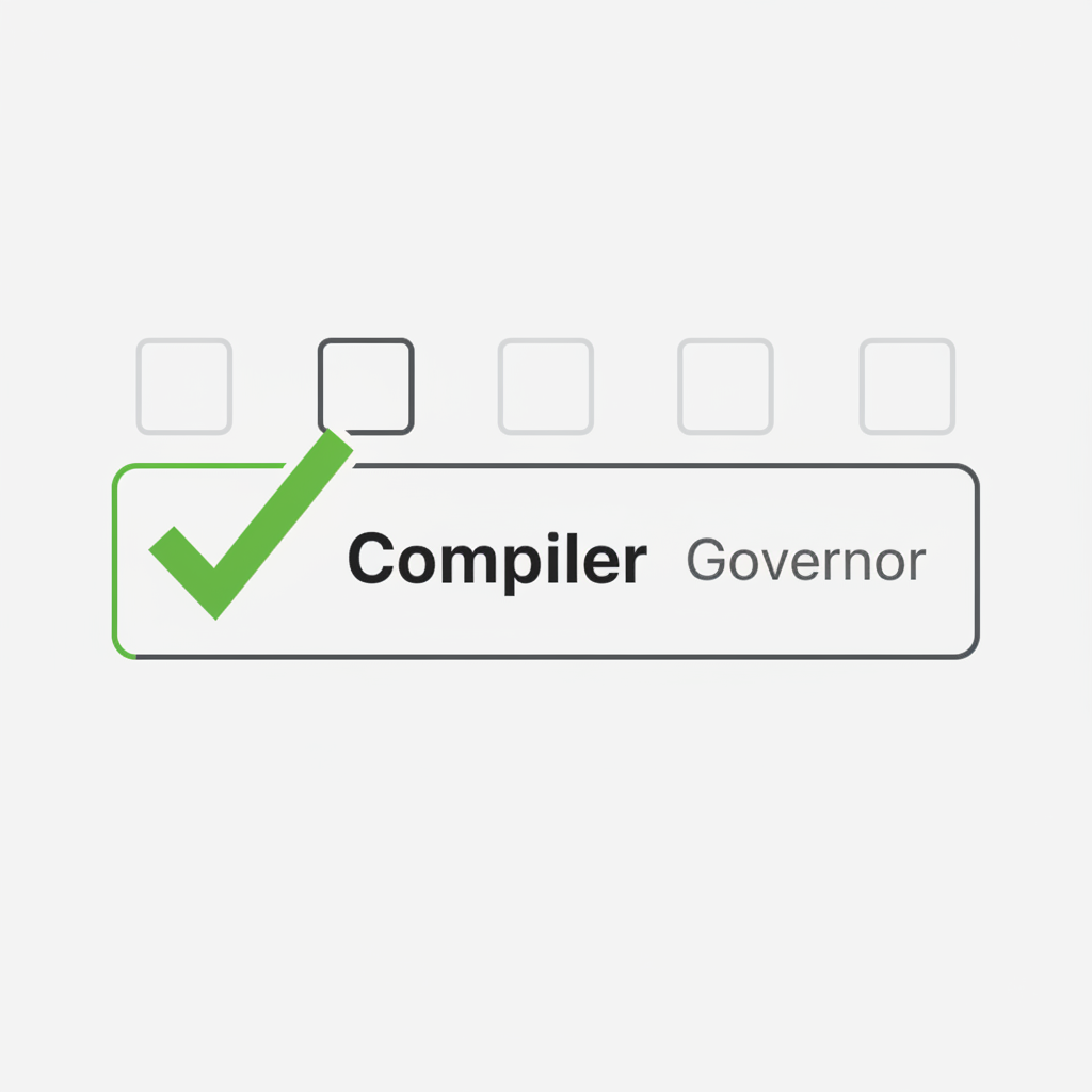 Remix compiler tab green success checkmark on Governor contract