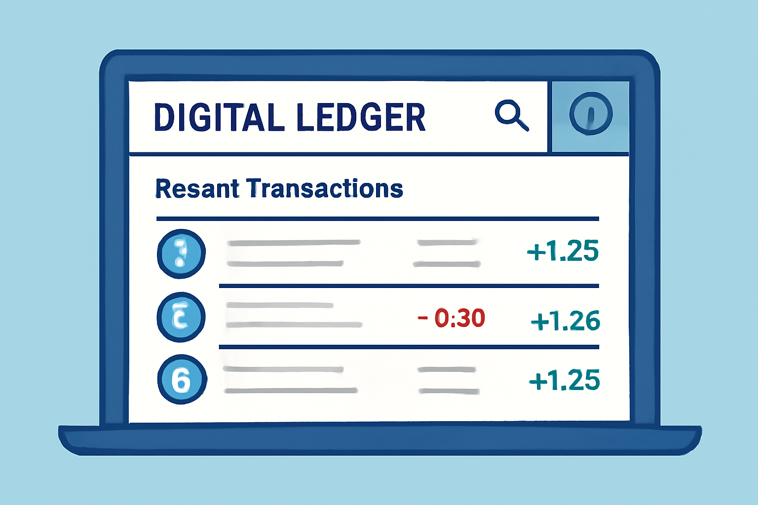 a digital ledger or explorer interface showing recent transactions, with security icons