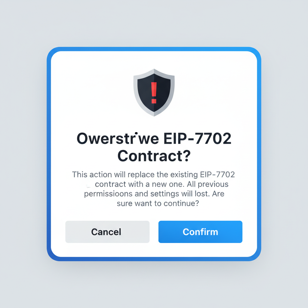 Bitget Wallet confirmation dialog for overwriting EIP-7702 contract, warning text and confirm button
