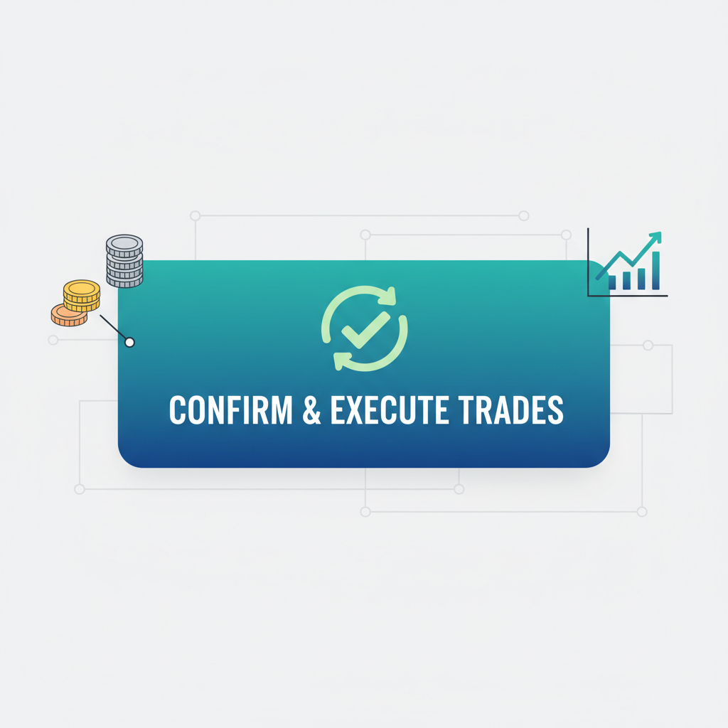 execution button confirming DeFi portfolio rebalance trades