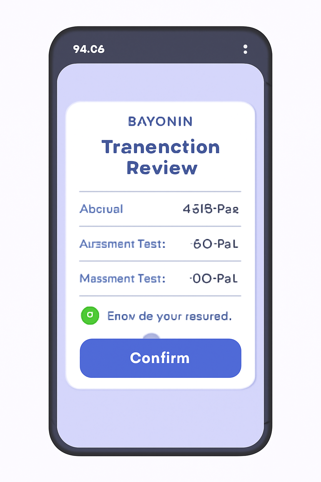 Saga 2 screen with Raydium transaction review modal showing amounts, fees, and security scan checkmark