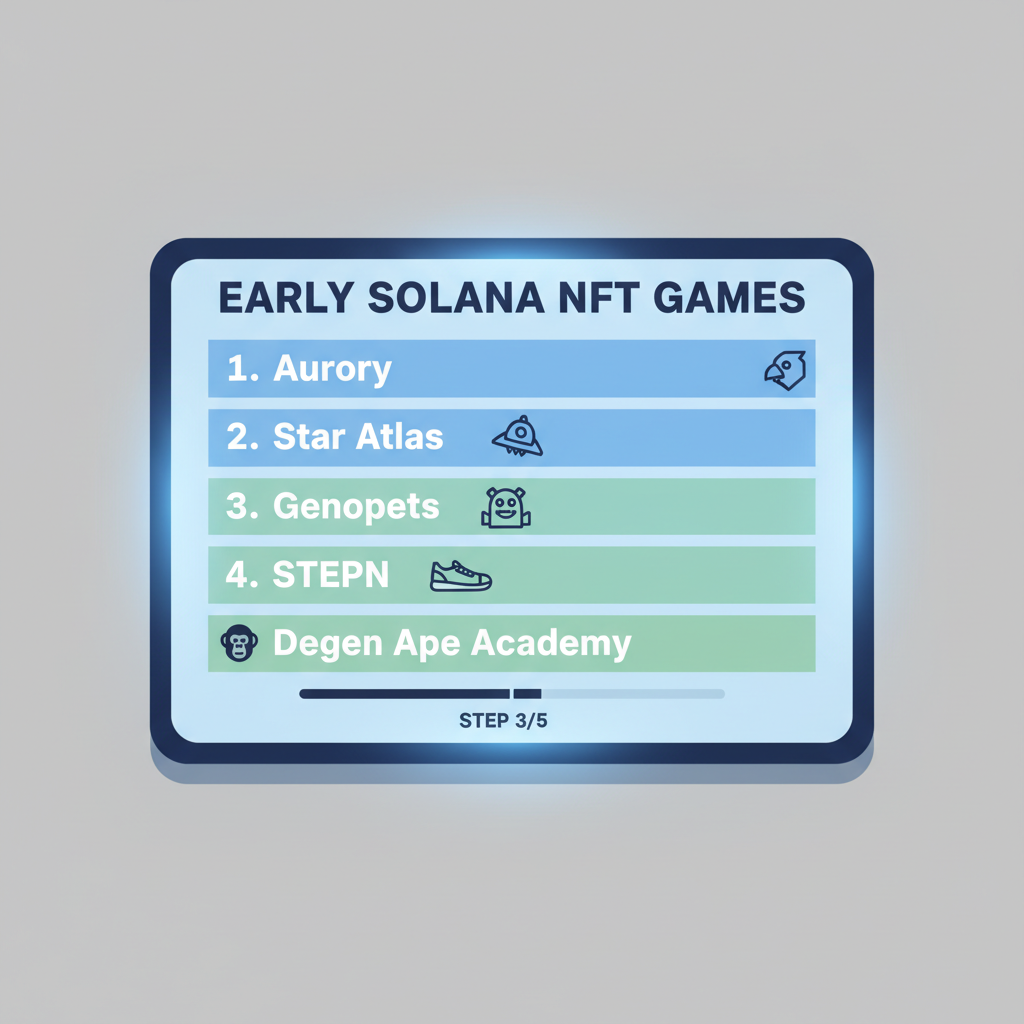 computer screen listing early Solana NFT gaming projects