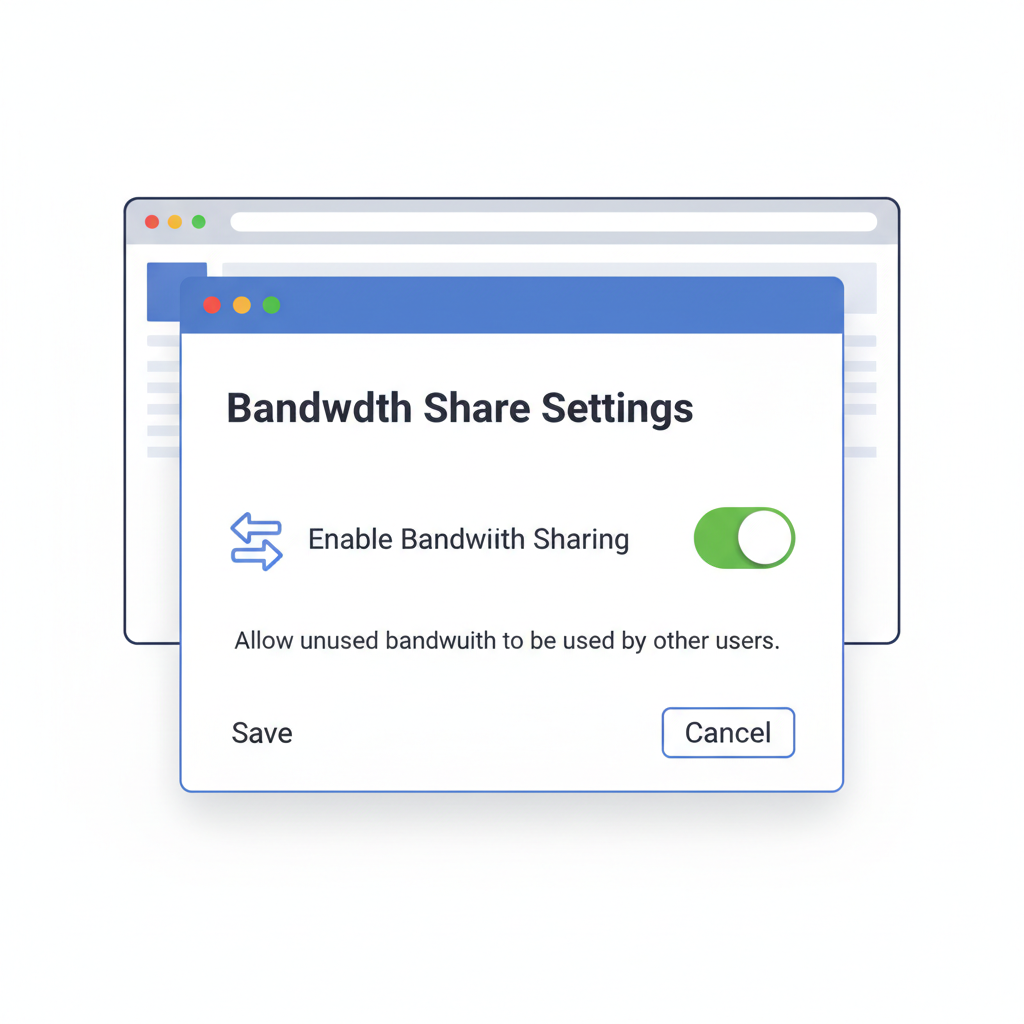 browser extension settings toggle for enabling bandwidth sharing