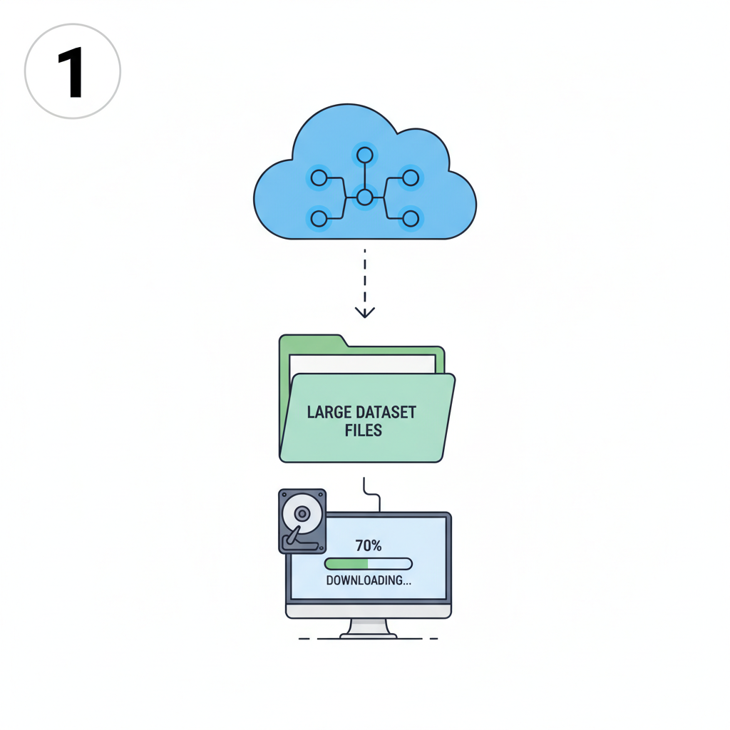downloading and scanning large dataset files from decentralized storage