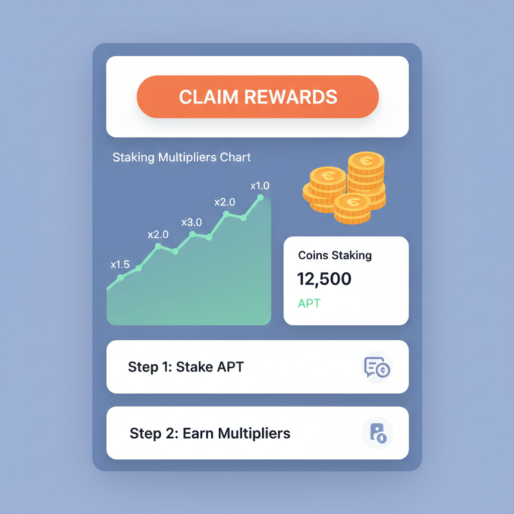 base app dashboard showing claim rewards button, staking multipliers chart, coins stacking