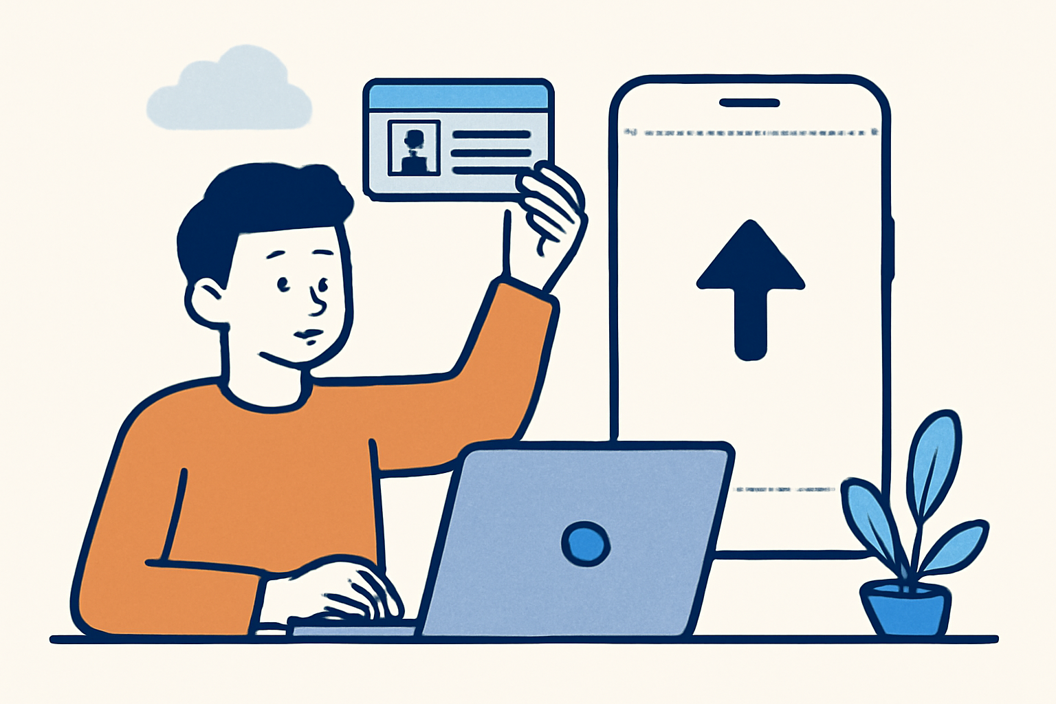 A user uploading an ID for verification on a digital platform.