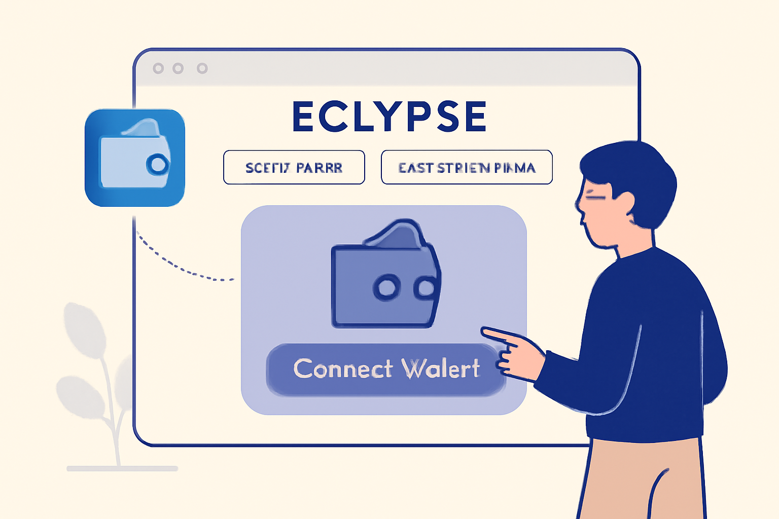 A user connecting a crypto wallet to a sleek, user-friendly dashboard labeled 'Eclypse', with Basic and Advanced Mode buttons visible