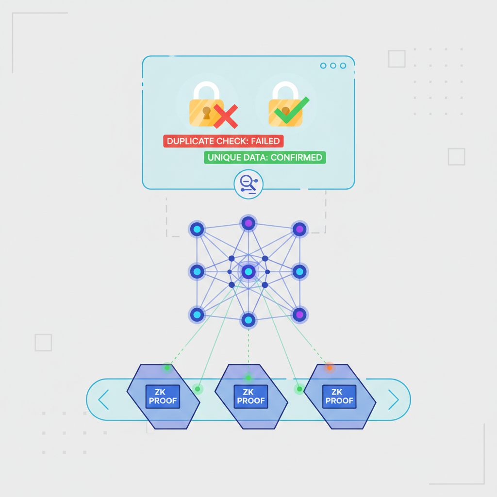 AI neural network scanning ZK proofs, data flows, holographic duplicate check interface