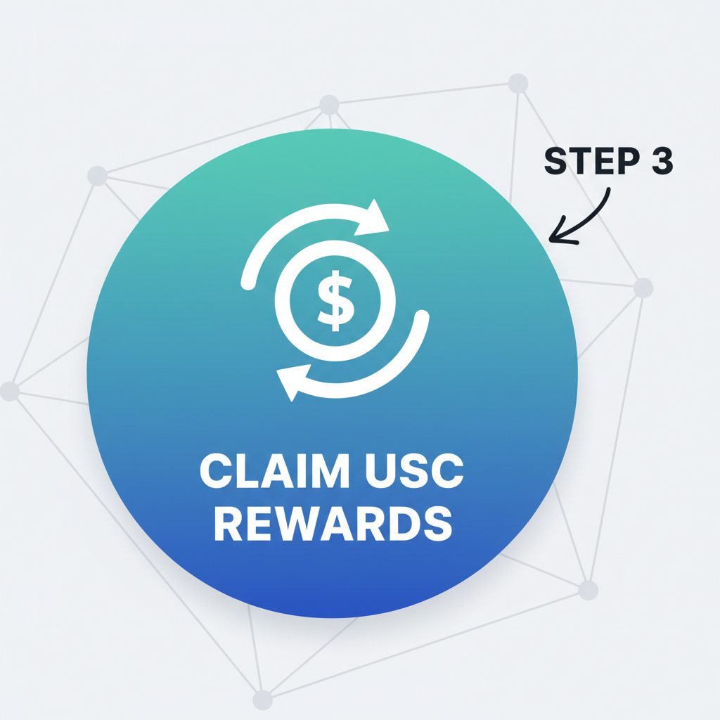 button to claim USDC rewards on platform interface