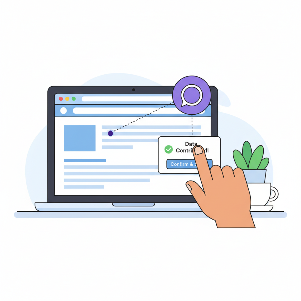 person contributing data via browser extension