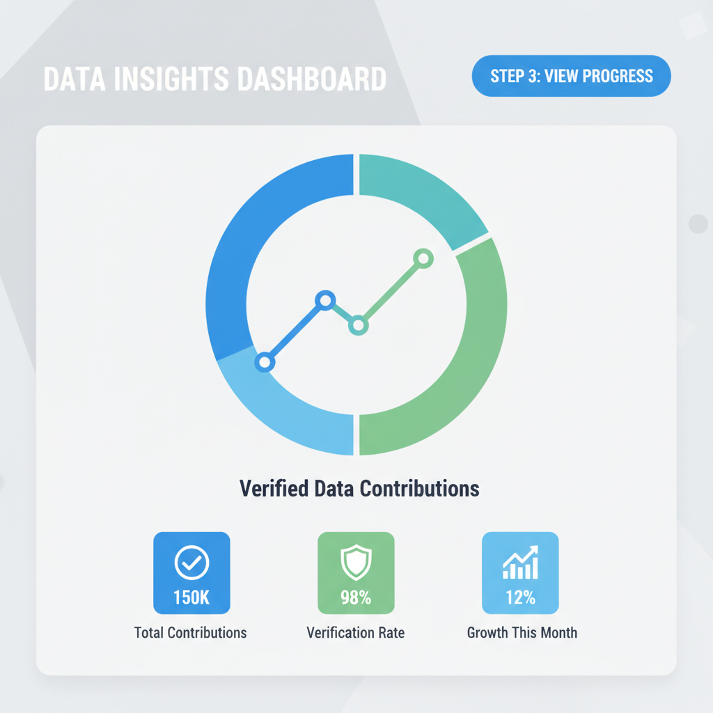 dashboard showing verified data contributions graph
