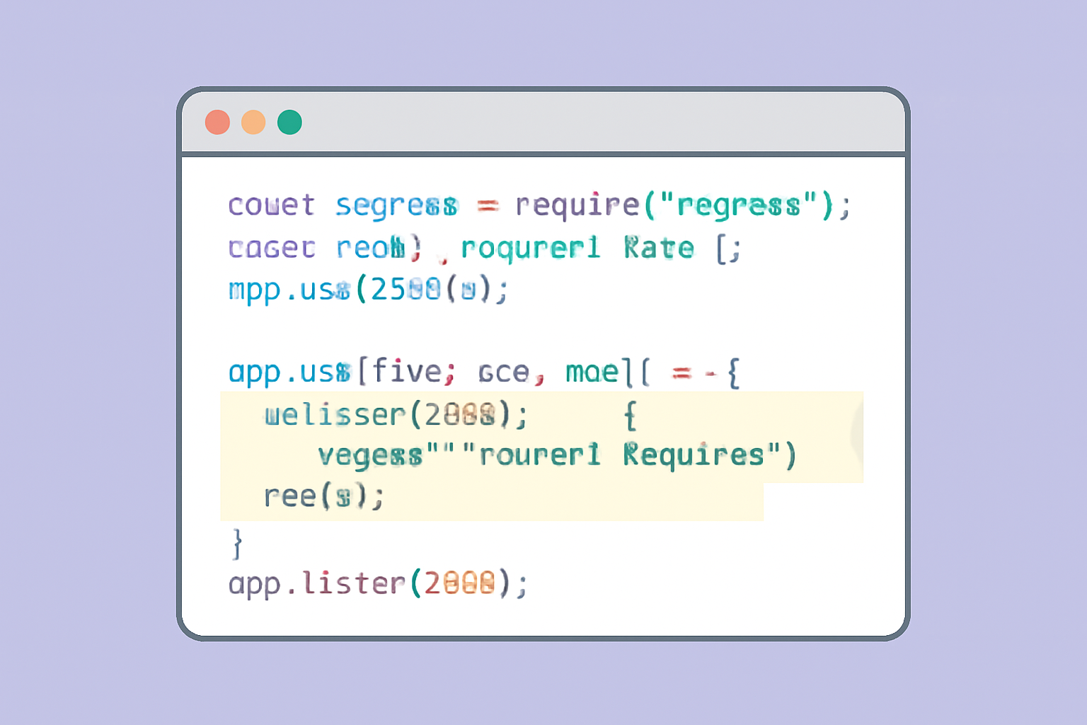 Code editor showing x402 middleware integration in a Node.js or Express backend, with highlighted 402 response logic.