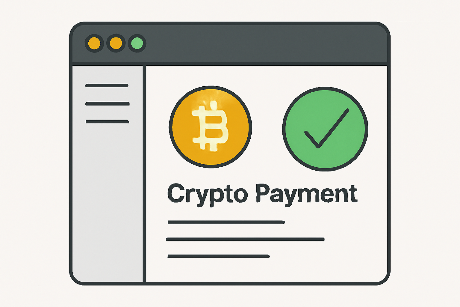 A server dashboard or code verifying a crypto payment, with a green checkmark indicating successful verification.