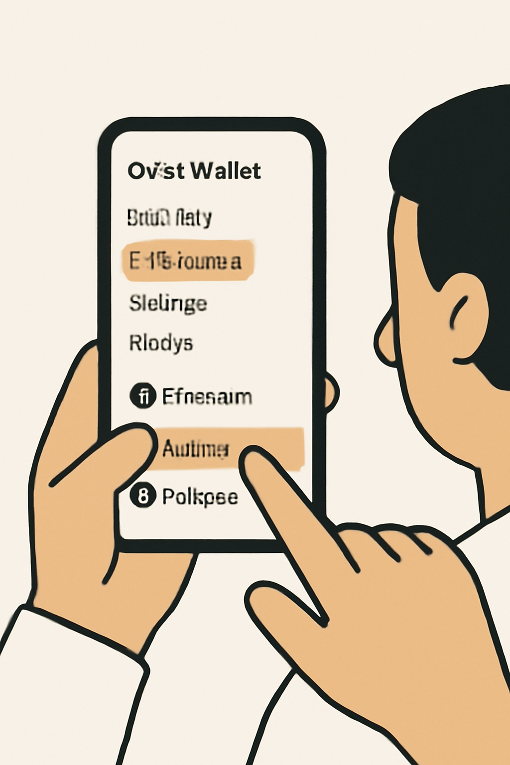 A user navigating the OKX Wallet app, highlighting the 'Staking' section and selecting Solana from a list.