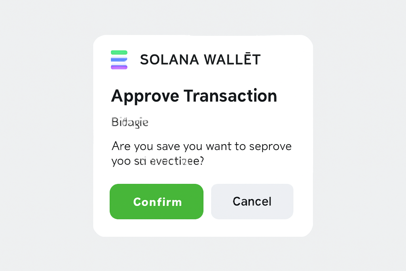 Solana wallet approval popup for bridge tx, green confirm button