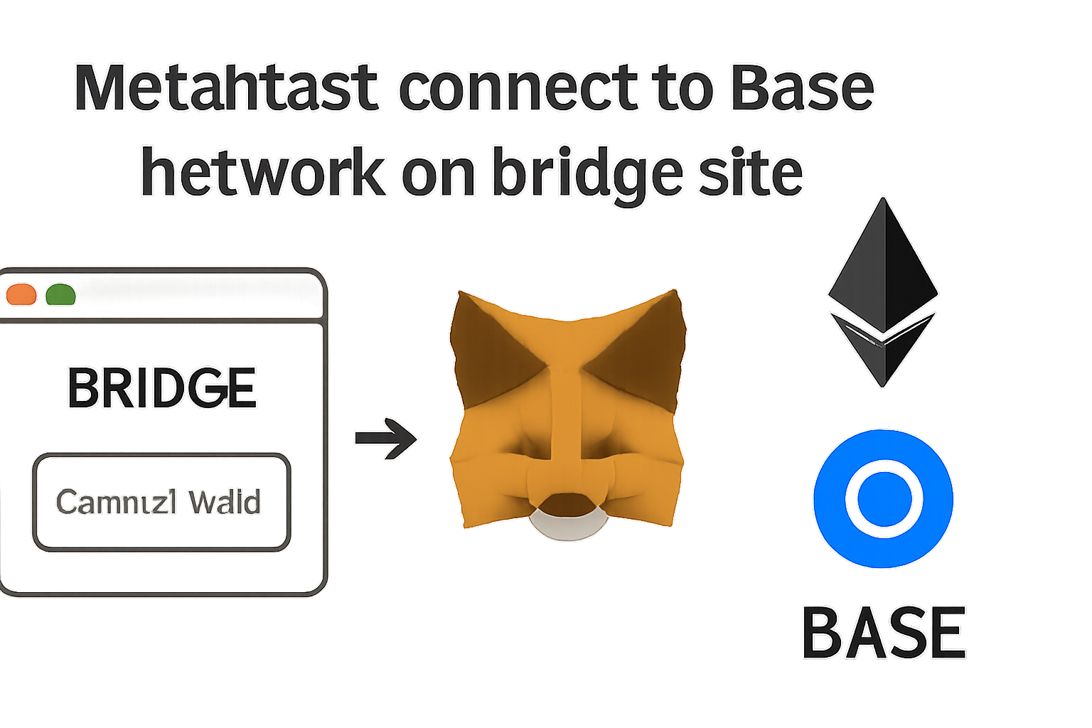 MetaMask connect to Base network on bridge site, Ethereum Base chain icons