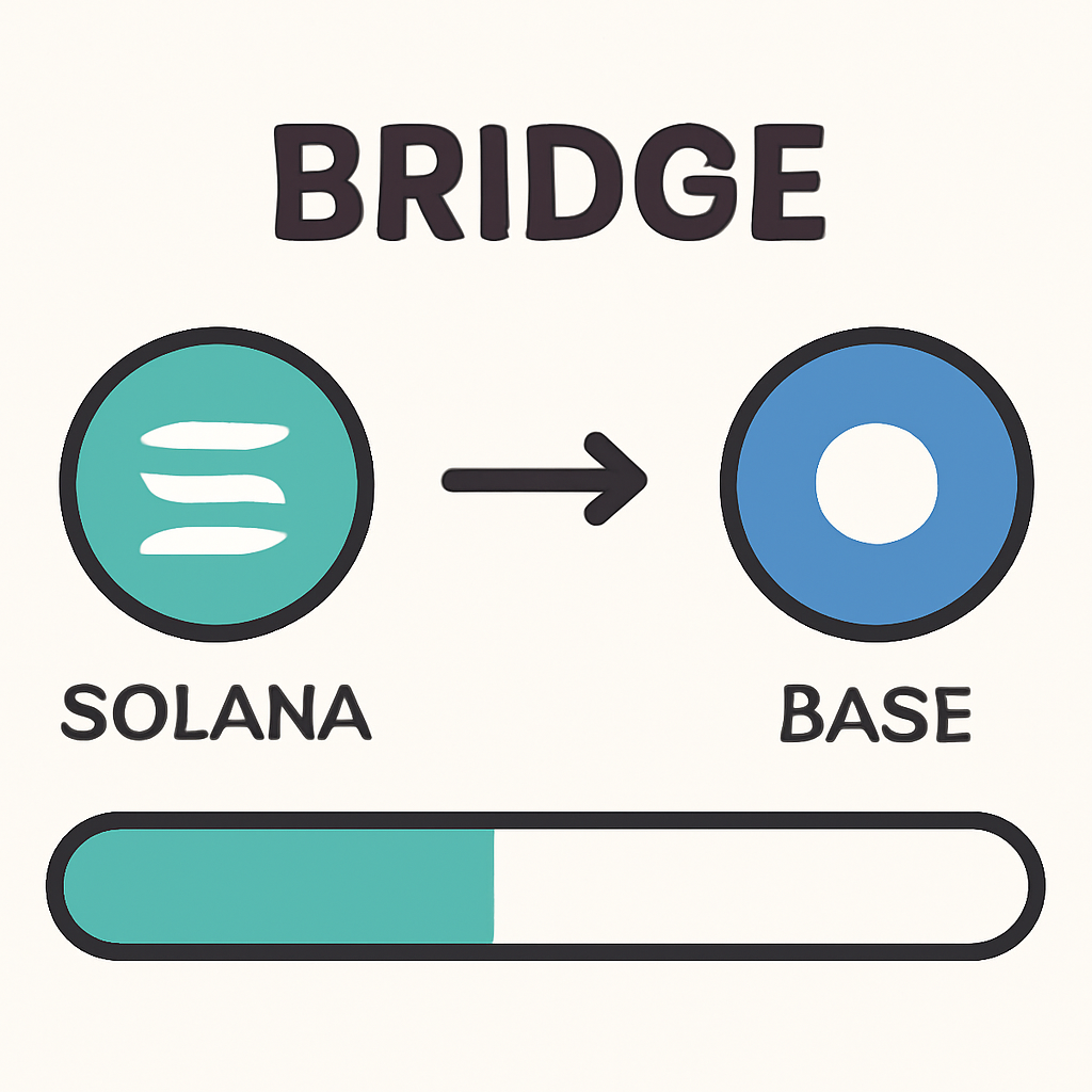 bridge progress bar loading, Solana to Base animation