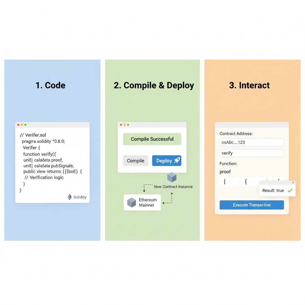 deploying verifier smart contract on Ethereum blockchain code interface