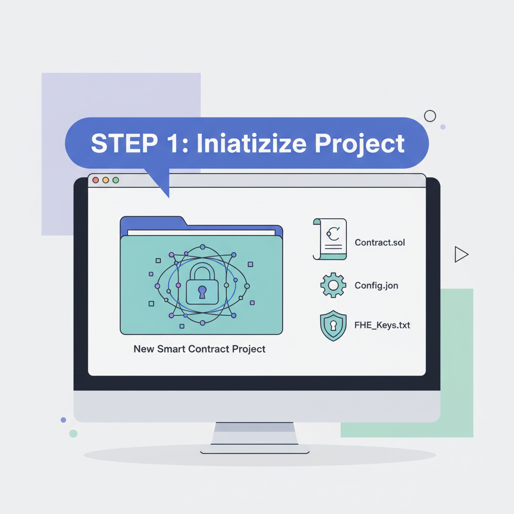 creating new smart contract project folder with FHE encryption symbols