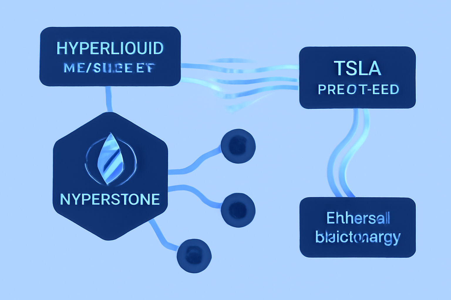 integrating HyperStone oracle into Hyperliquid HIP-3 market, data streams flowing to TSLA price feed, oracle nodes connecting, ethereal blue energy
