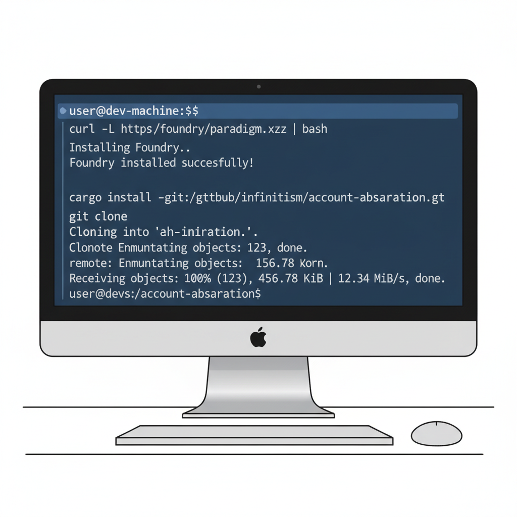 developer terminal installing Foundry and cloning GitHub repo for ERC-4337