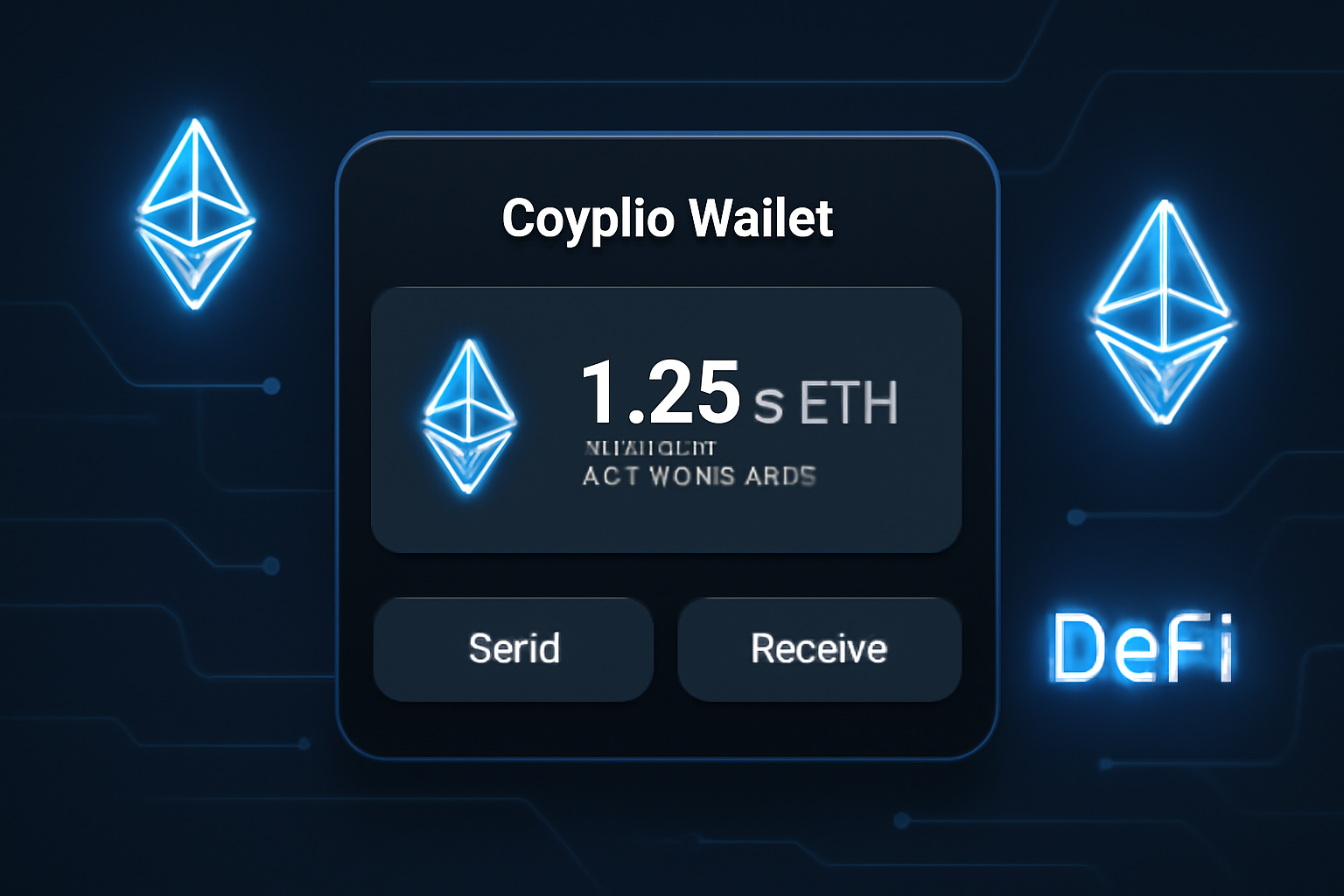 sleek crypto wallet interface displaying stETH balance, glowing Ethereum icons, futuristic DeFi background